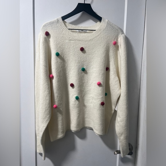 DAILY THREAD. Cream Pom Pom Sweater. Women’s XL NWT - Picture 1 of 6